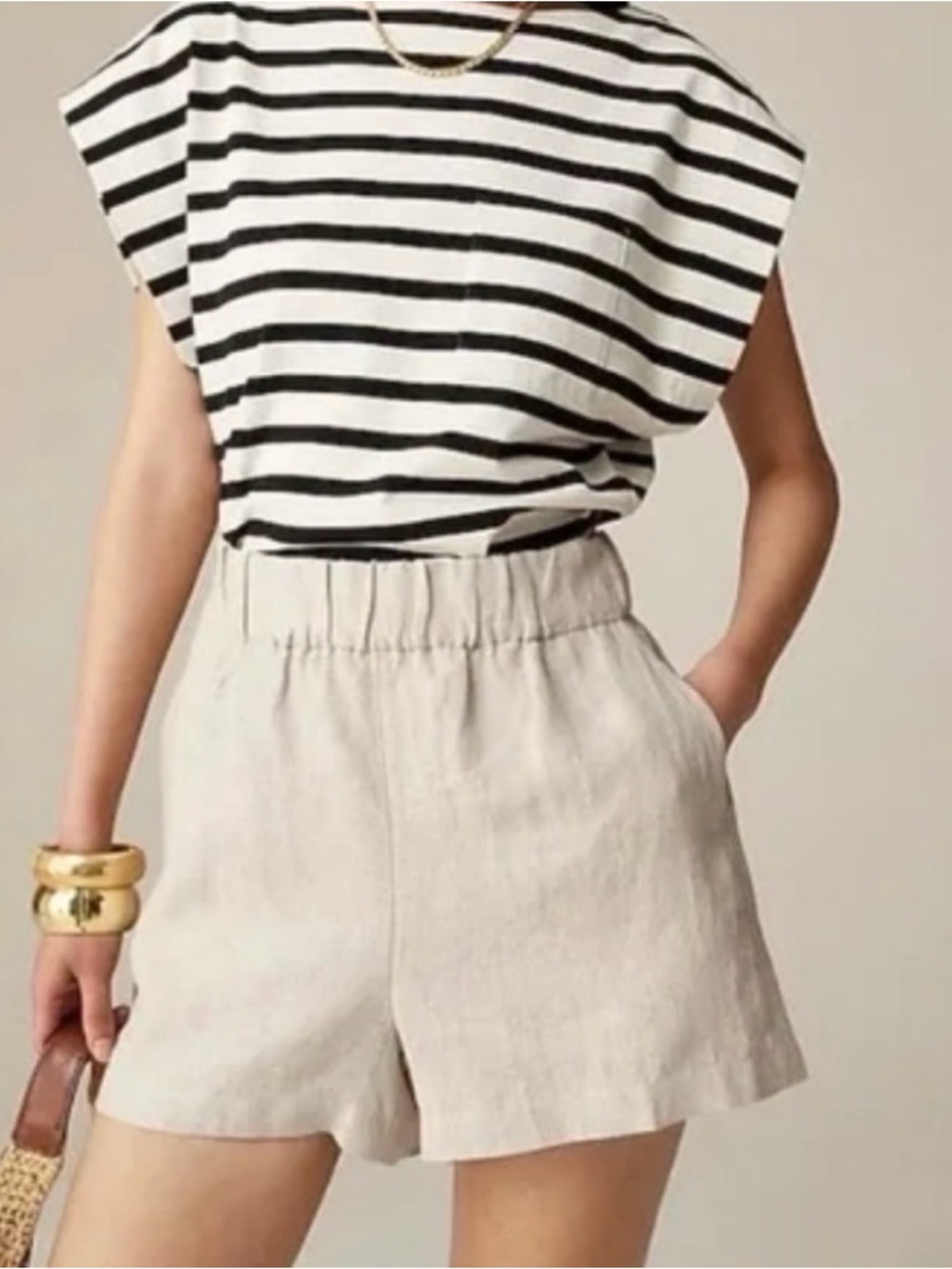 J Crew Tropez shorts Linen Flax